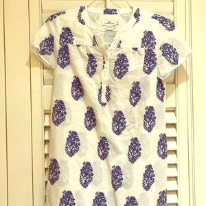 Linen Vineyard Vines Blue/white dress XS
